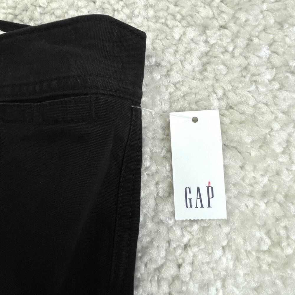 Gap High Rise Wide Leg Chino Crop Black Womens 10 Tall NEW - Picture 6 of 13